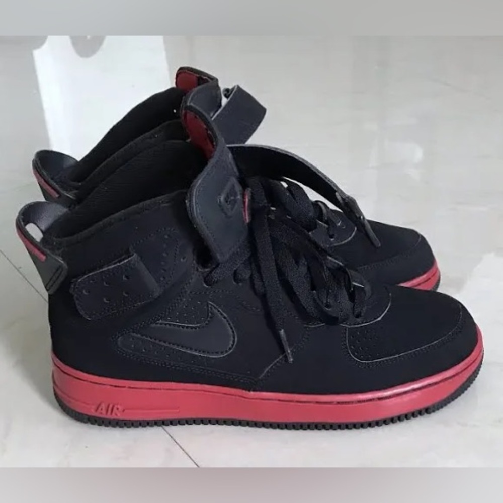 AJF 6 Air Jordan Force 6 Black and Red High-Top Sneakers Size 4.5Y